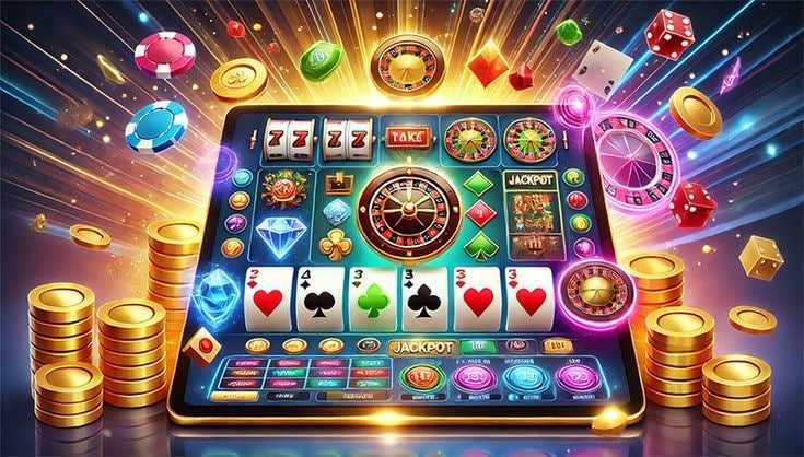 Online slots reel symbols နှင့် payline ပြသည့် ပုံ